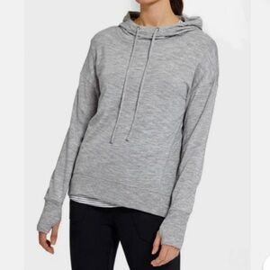 Athleta Studio Rib Pullover hoodie Grey Sz M modal